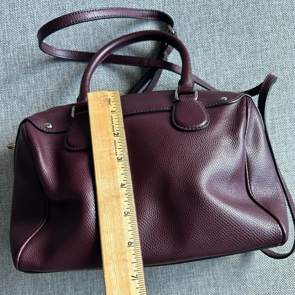 Coach Mini Bennett Burgundy Satchel 2-Way Shoulder Handbag - Picture 9 of 16